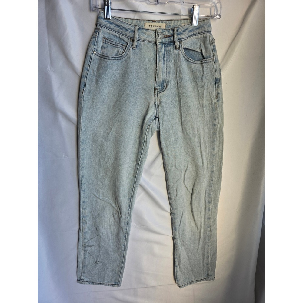 PacSun Mom Jeans Women  Blue Light Wash Straight High Rise Tapered Leg